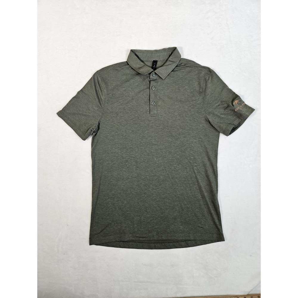 Lululemon Shirt Men's‎ Med Evolution Polo Green Performance Short Sleeve READ